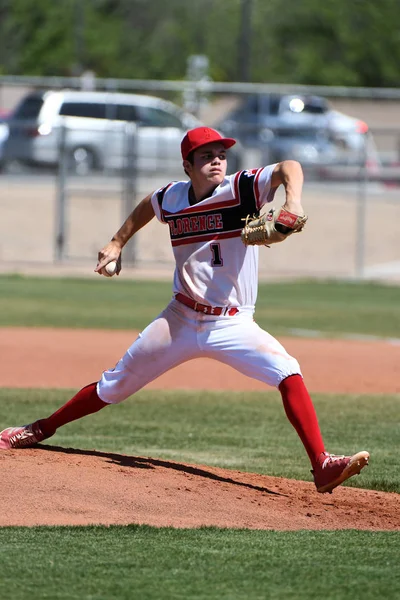 High School Baseball Jogo Ação Sendo Jogado East Valley Gilbert — Fotografia de Stock