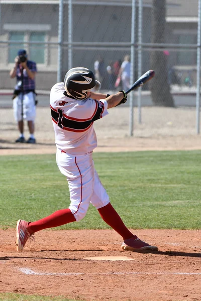 High School Secundaria Béisbol Juego Acción Que Juega East Valley — Foto de Stock