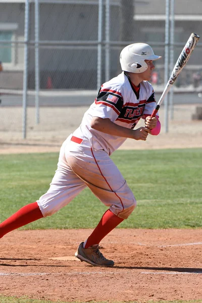 High School Baseball Gry Akcji Odtwarzane East Valley Gilbert Arizona — Zdjęcie stockowe