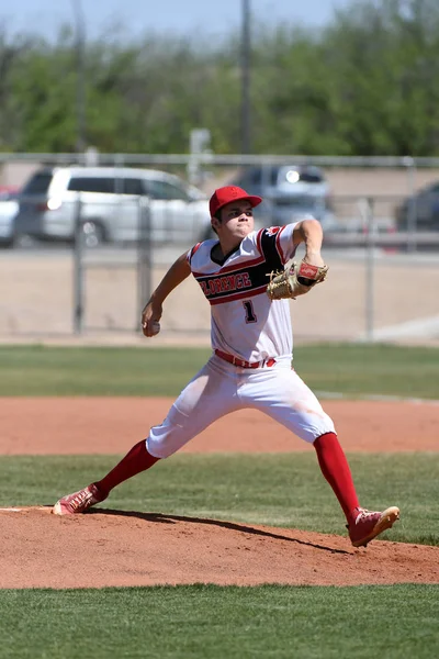 High School Baseball Spel Action Som Spelas East Valley Gilbert — Stockfoto