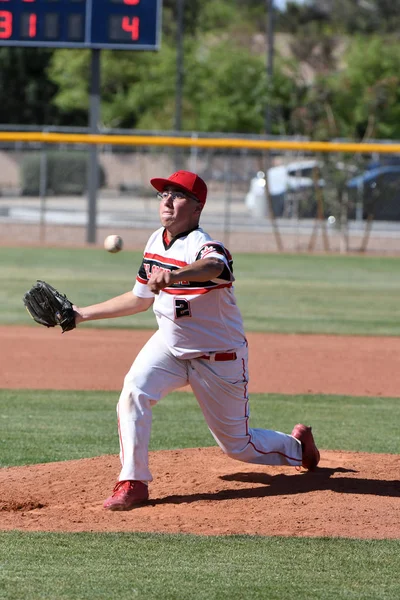 High School Secundaria Béisbol Juego Acción Que Juega East Valley — Foto de Stock