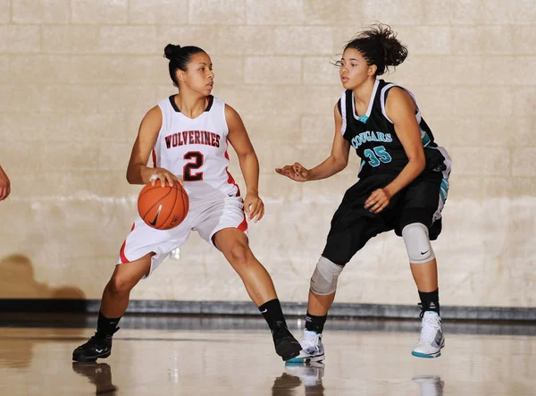 Ragazze High School Basket Gioco Azione Torneo Nike — Foto Stock