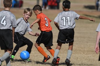 ABD 'nin güneybatısındaki 8-10 yaş arası çocuklar arasında futbol maçı var..