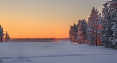 Winter beauty of the Russian North clipart