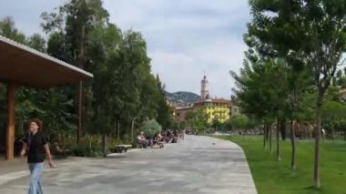 Promenade du Paillon, Nice, Fransa Hyperlapse