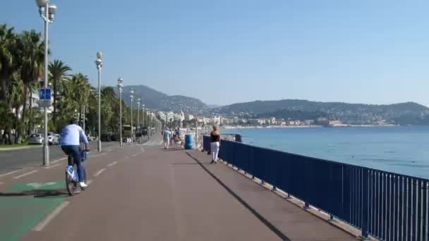 Hyperlapse, Promenade des Anglais üzerinde Nice, Fransa — Stok video