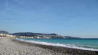 Timelapse kış Beach, Nice, Fransa