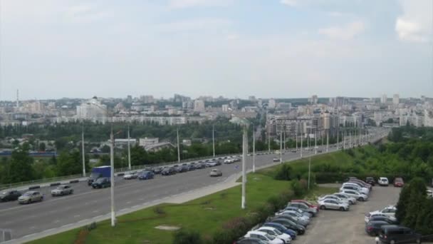 Cronologia panoramica di una parte della città di Belgorod Video Stock