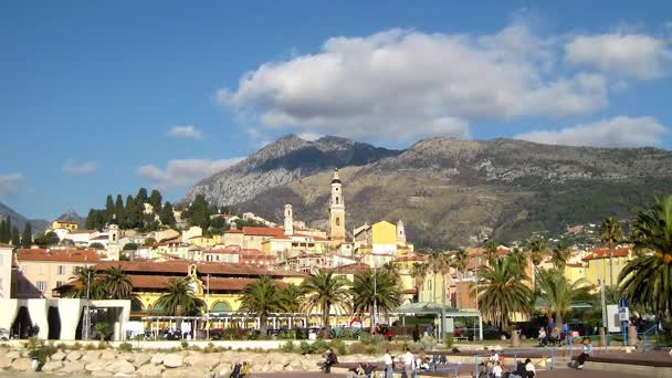 Timelapse van Menton in Frankrijk Stockvideo's