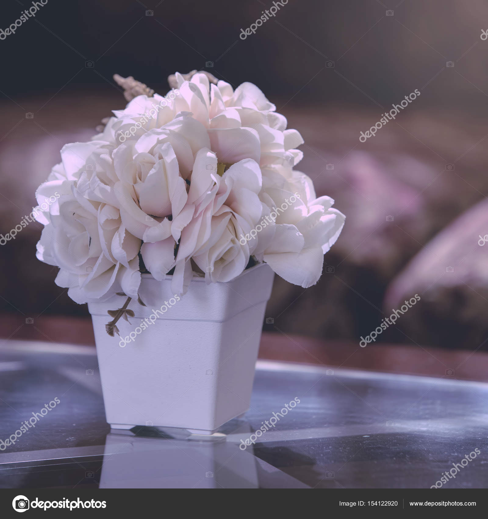 Artificial Plastic Flowers Vase Stock Photo C Liewluck 154122920