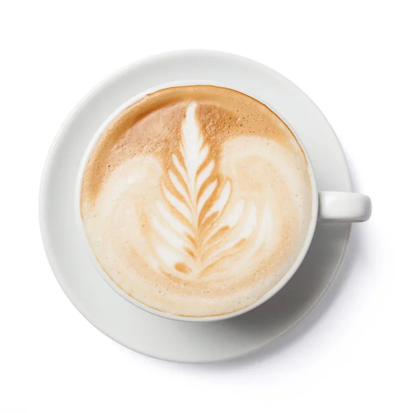 Latte sanat şekiller izole beyaz arka plan üzerinde kapat