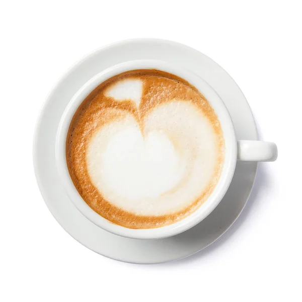 Latte sanat şekiller izole beyaz arka plan üzerinde kapat