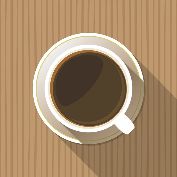Taza de café Vista superior Icono plano — Vector de stock