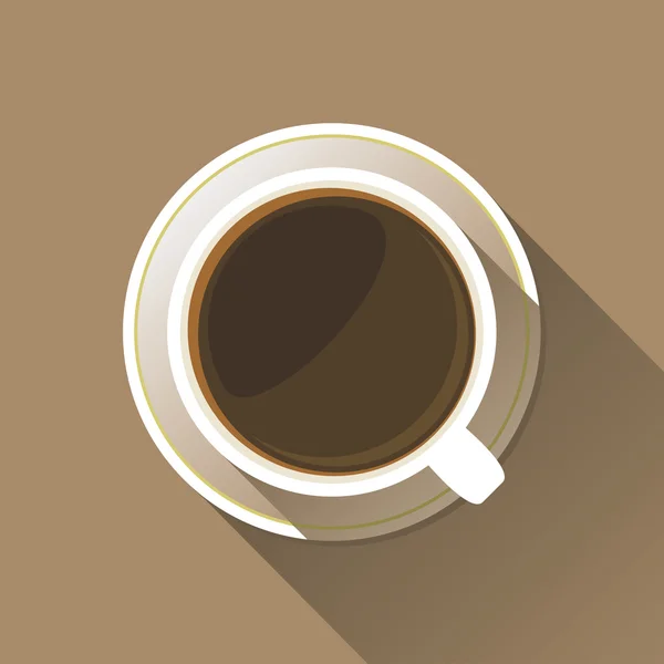 Φλιτζάνι καφέ κάτοψη επίπεδη εικονίδιο — Διανυσματικό Αρχείο