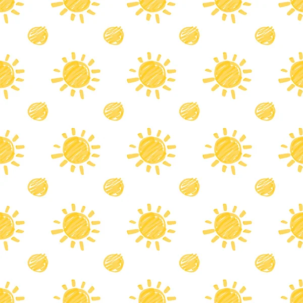 Marqueur jaune Sun Seamless Pattern — Image vectorielle