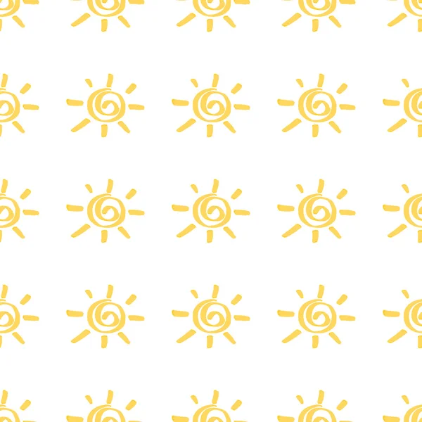 Yellow Marker Sun Seamless Pattern — Stock Vector