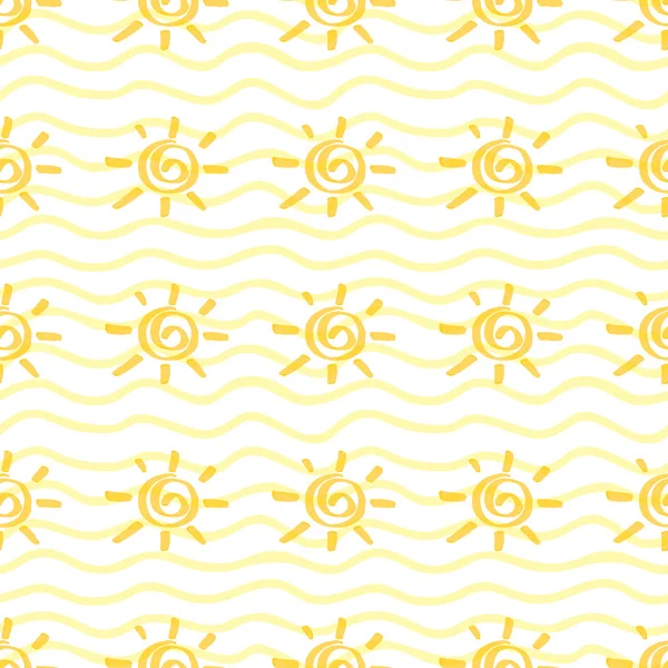 Amarillo Marcador patrón inconsútil sol — Archivo Imágenes Vectoriales