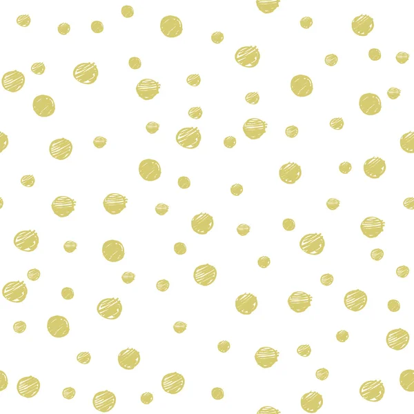 Gold Painted Marker Dots Seamless Pattern — Stock Vector