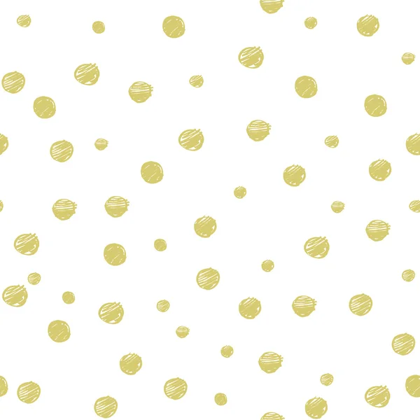 Gold Painted Marker Dots Seamless Pattern — Stock Vector