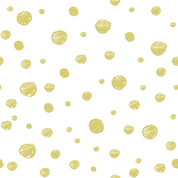 Gold Painted Marker Dots Seamless Pattern — Stock Vector