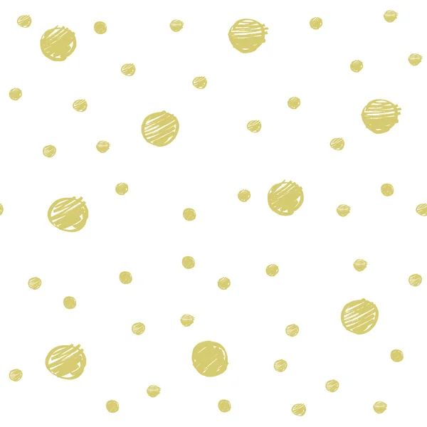Patrón sin costura de puntos marcadores pintados en oro — Vector de stock
