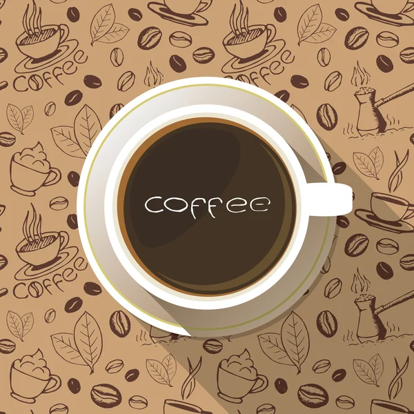 Coffee Cup Top View Flat Icon — Stock Vector