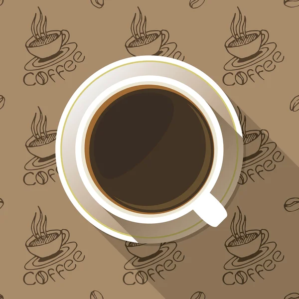 Kávéscsésze felülnézet lapos ikon — Stock Vector