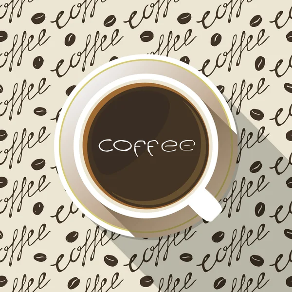 Taza de café Vista superior Icono plano — Vector de stock