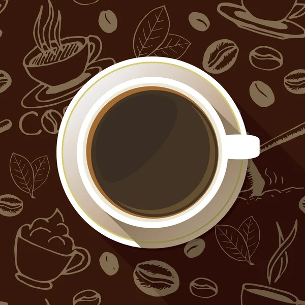 Coupe de café vue du dessus Icône plate — Image vectorielle