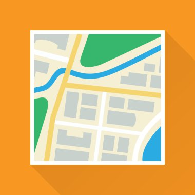 Kağıt harita düz simgesi