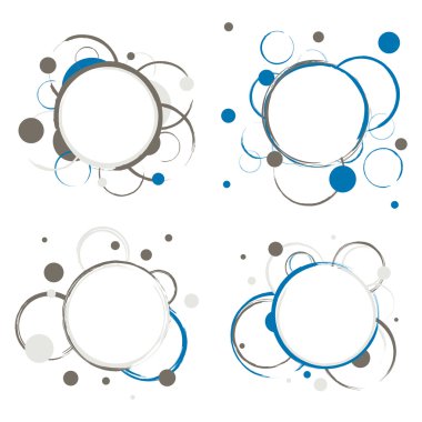 Soyut daireler rozetleri kümesi
