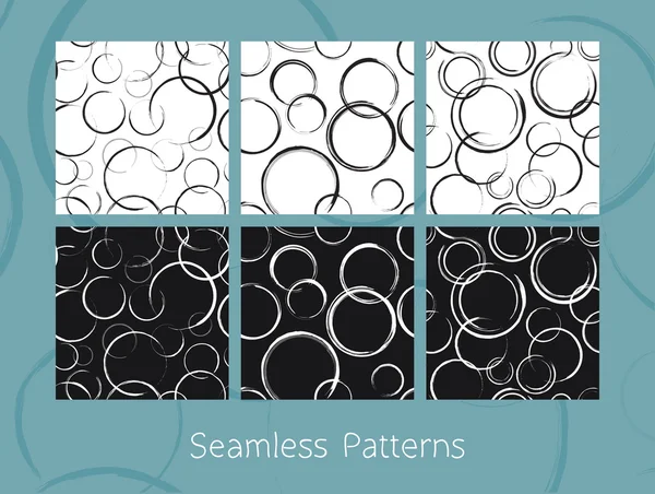 Cercles abstraits sans couture Patterns Set — Image vectorielle