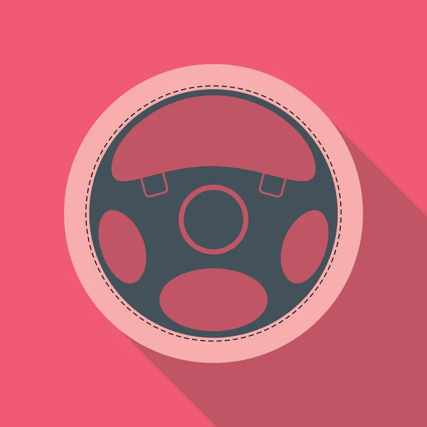 Car Steering Wheel Icon Flat Symbol — Stock Vector