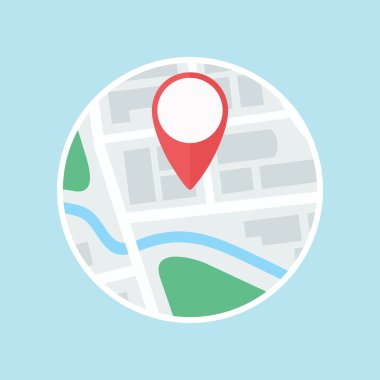 Harita Gps etiketi düz simgesiyle