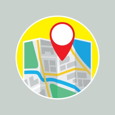 Harita Gps etiketi düz simgesi olan katlama