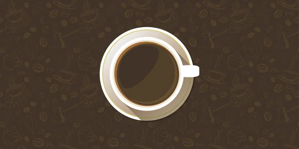 Taça de café vista de fundo —  Vetores de Stock
