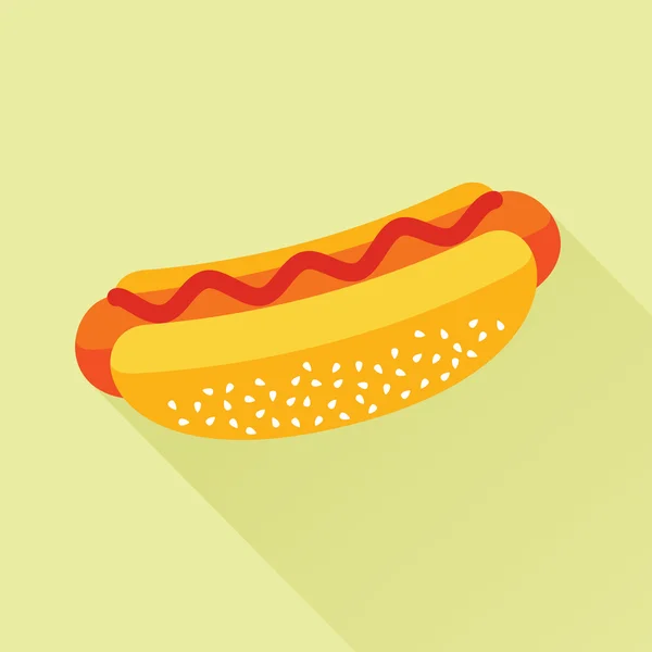 Hot dog vecteur icône plate — Image vectorielle