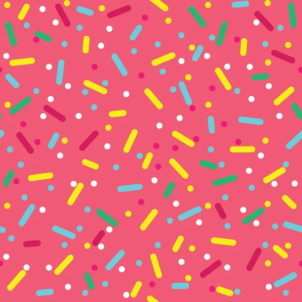 Sprinkles coloridos Donut Glaze padrão sem costura — Vetor de Stock
