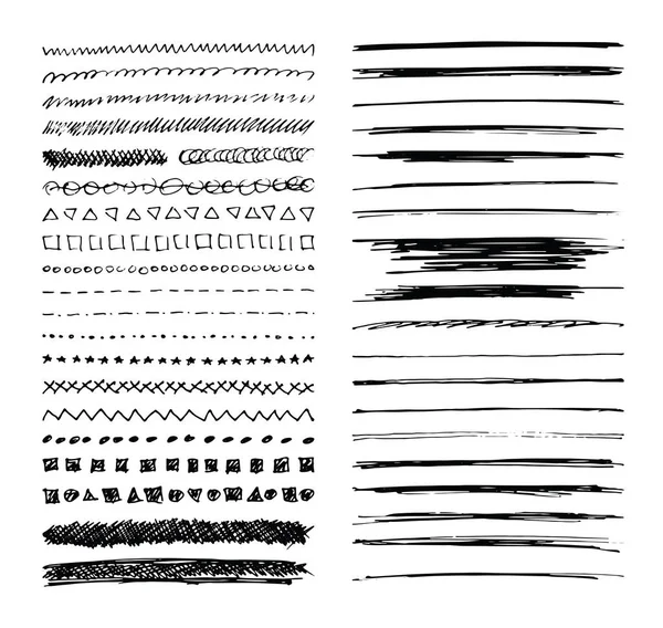 Elle çizilmiş çizgi kenarlıklar, felç ve Scribbles