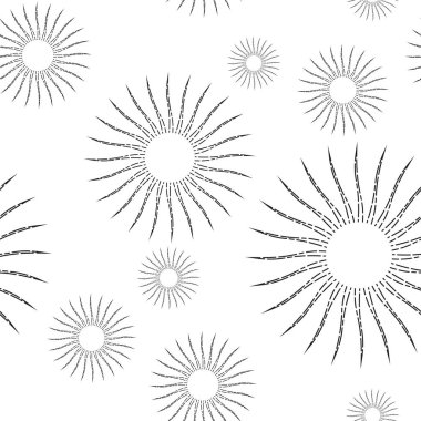 Vintage doğrusal Sunburst Seamless Modeli