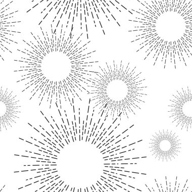 Vintage doğrusal Sunburst Seamless Modeli