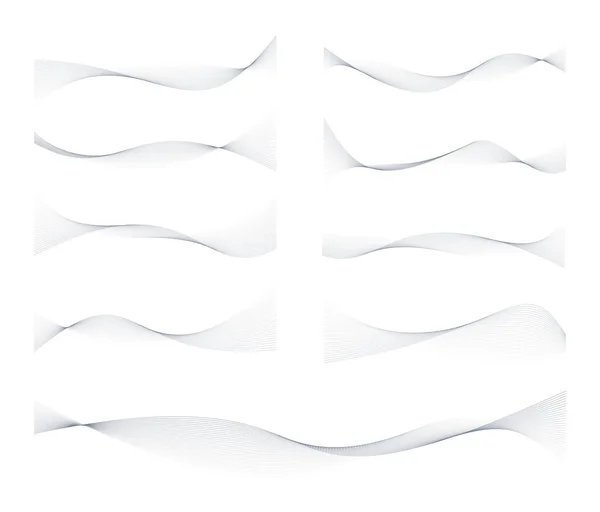 Dalgalı çizgiler tasarım öğeleri kümesi
