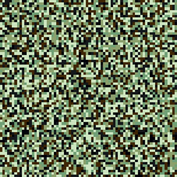 Patrón sin costura Pixel en tonos de follaje — Vector de stock