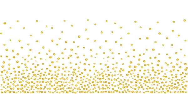 Random Falling Golden Dots Background — Stock Vector