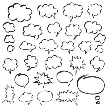 İşaret konuşma balonları ve düşünce bulutlar