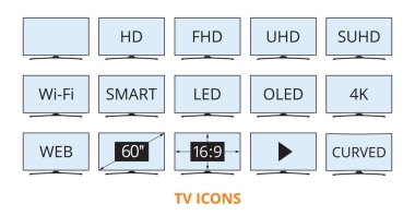 Akıllı Tv Icons set