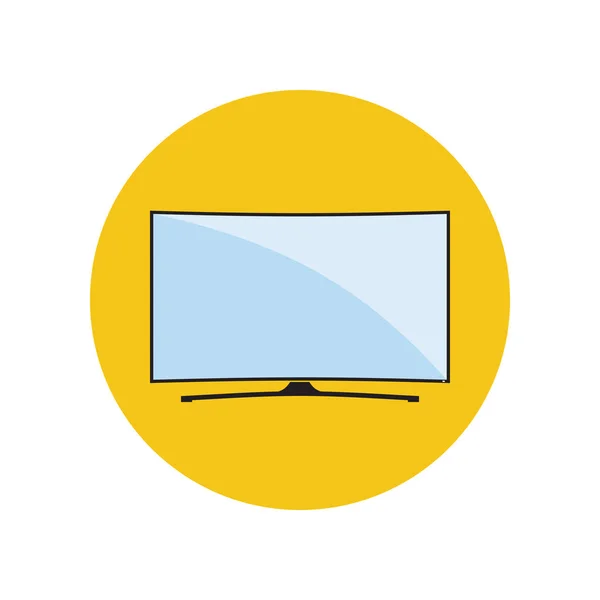 Icona TV curva intelligente a LED — Vettoriale Stock