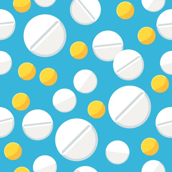 Pilules médicales modèle sans couture — Image vectorielle