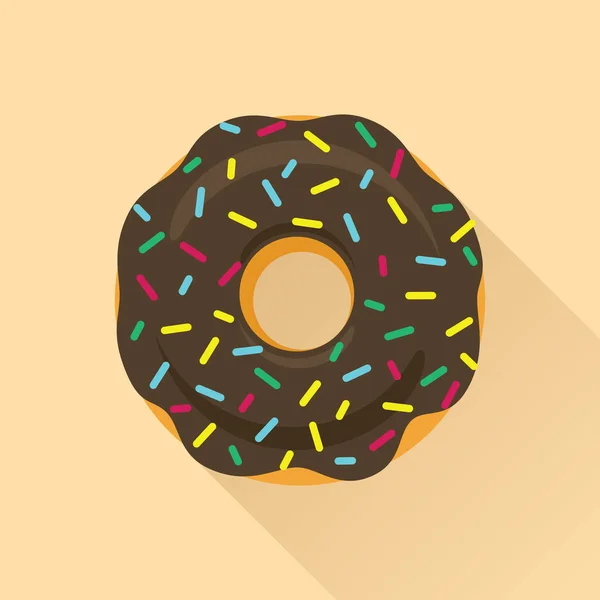 Icône de style plat de Donut in Glaze Vector — Image vectorielle