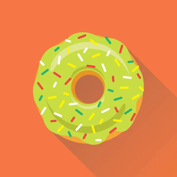 Icône de style plat de Donut in Glaze Vector — Image vectorielle